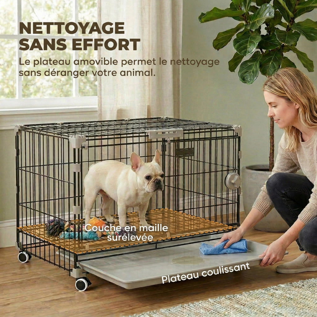 Cage per Cani ¨C Zephmum ¨C Nero, 60.5x45.5x54.5 cm