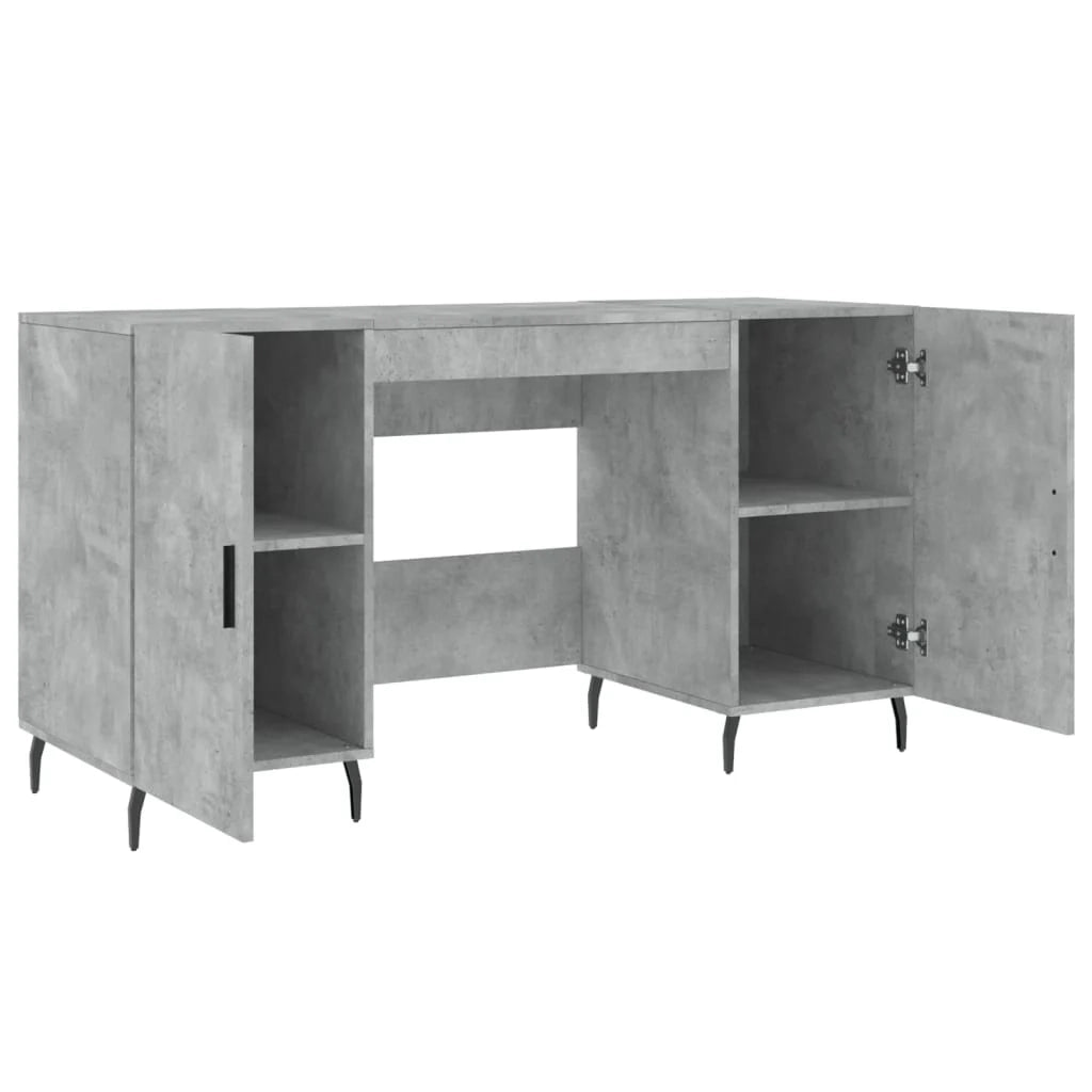 Scrivania tavolo postazione di lavoro mobile per computer studio 140 x 50 x 75 cm legno ingegnerizzato grigio 02_0023843