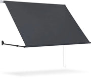 Schermo di Protezione per Finestre e Balcone 150x150 cm in Acciaio Antracito con Catena