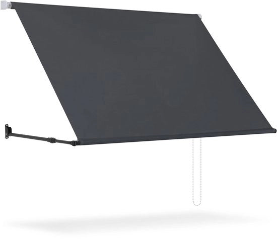 Schermo di Protezione per Finestre e Balcone 150x150 cm in Acciaio Antracito con Catena
