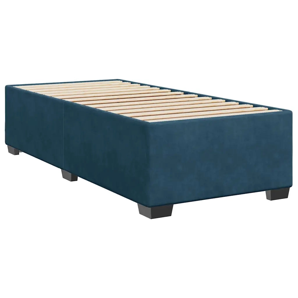 Giroletto a Molle con Materasso Blu Scuro 80x200 cm in Velluto