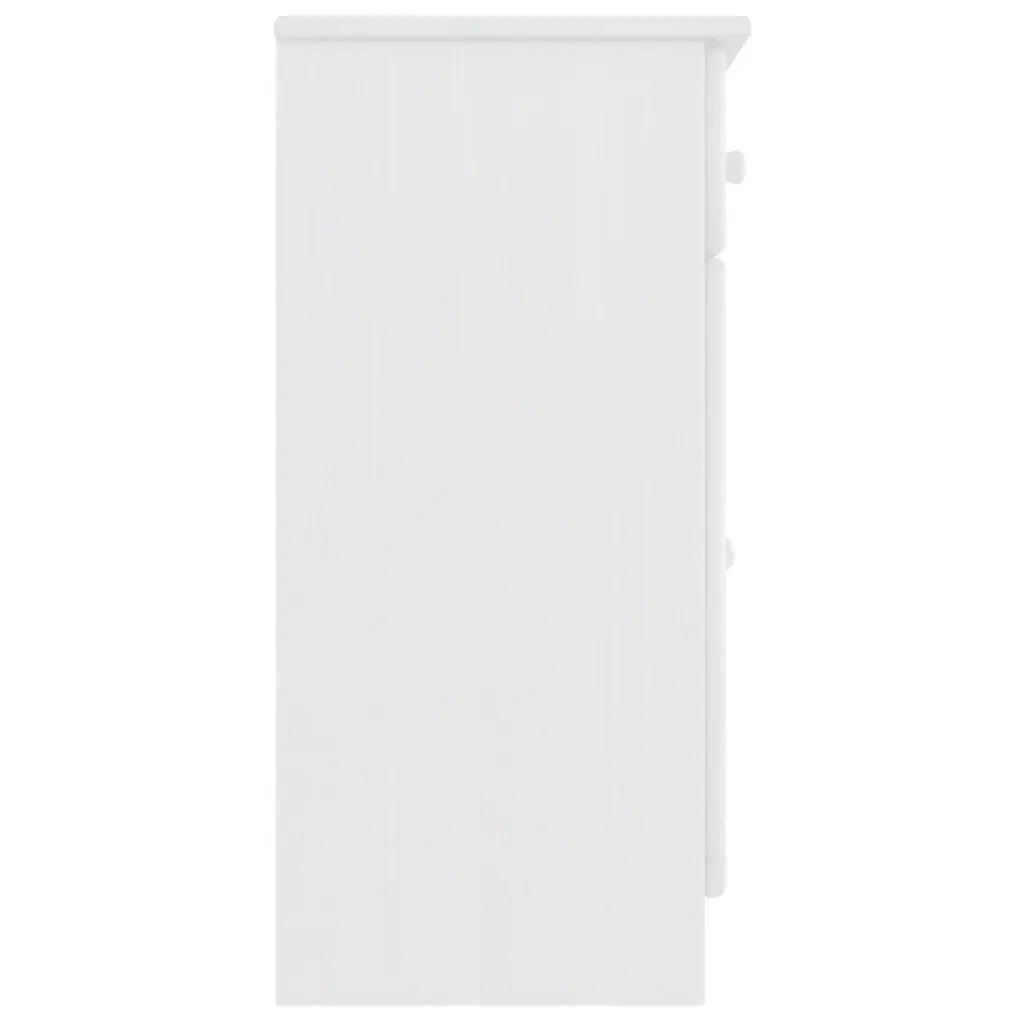 Credenza ALTA Bianca 77x35x73 cm in Legno Massello di Pino 353942