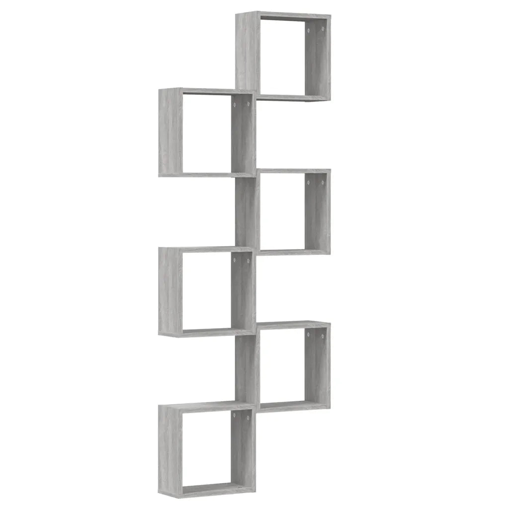 Mensole Parete a Cubo 6 pz Grigio Sonoma 30x15x30 cm