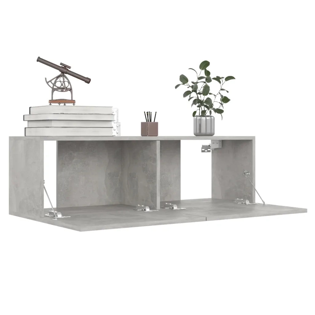 Mobili TV 4 pz Grigio Cemento 100x30x30 cm in Legno Multistrato 3079061
