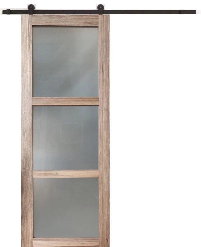 Porta Frake scorrevole in vetro H204 x L73 + rulliera + 2 gusci senza maniglia