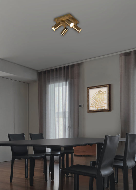 Spot da Interno a Led in Metallo Ottone Antico