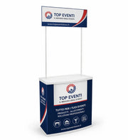 Desk Promozionale in PVC con Insegna e borsa trasporto - Personalizzato EasyTop(Adesivo 30 cm, Crowner)