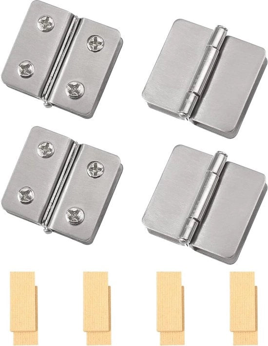 Clip per vetro in acciaio inossidabile a doppia faccia regolabile 4pz - Hinge per porta vetro doccia in vetro 5-6mm - Fissaggio per arredamento