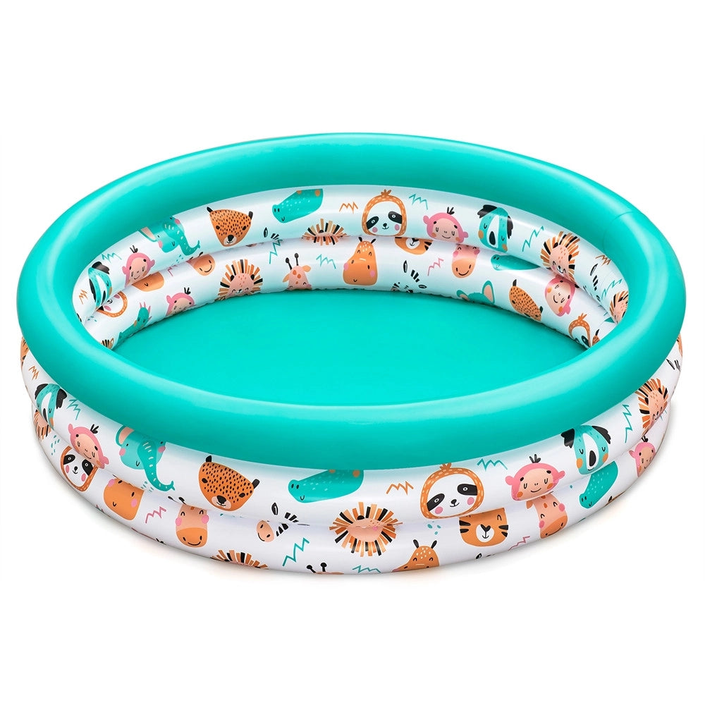 Trade Shop - Piscina A 3 Anelli Gonfiabile Rotonda 102x25cm Per Bambini +2 Anni Giardino 51008 -