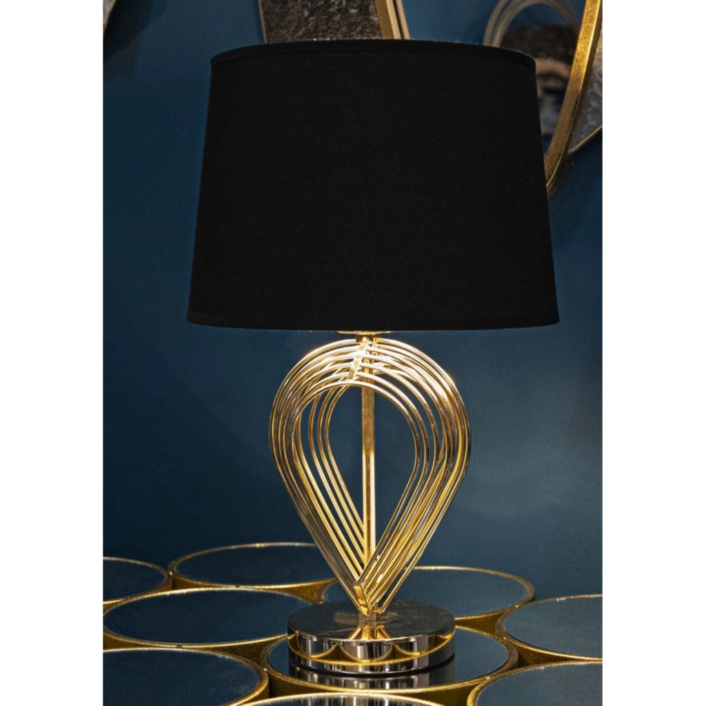 Lampada da Tavolo VKH124, Nero, Metallo, 24x24x44 cm