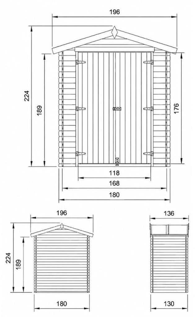 Casetta da Giardino in Legno 1,98 m² TIMBELA M367C1+M367G