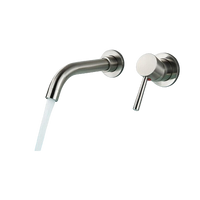 NAVIS | Rubinetto da bagno montaggio a parete in 2 parti argento|miscelatore semplice in acciaio inox  montaggio a parete per lavabo per hotel