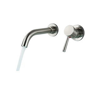 NAVIS | Rubinetto da bagno montaggio a parete in 2 parti argento|miscelatore semplice in acciaio inox  montaggio a parete per lavabo per hotel