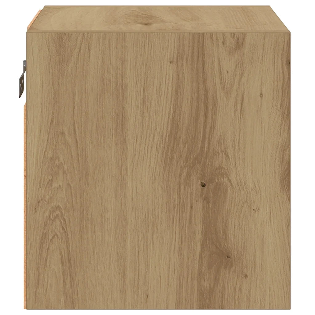 Mobile TV versatile a parete con luci LED 30 x 28,5 x 30 cm realizzato in legno di rovere composito finitura artigianale 02_0051174