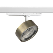 Hole - Proiettore LED a binario trifase 13W 3000K CRI90 IP20 ottica 38° in alluminio pressofuso, finitura bianco/bronzo - Rossini Group