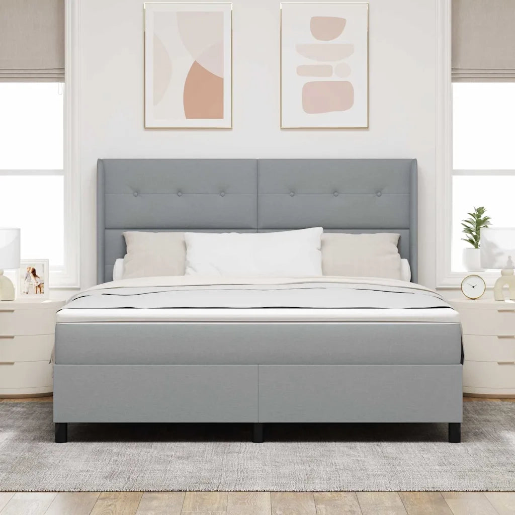 Letto a Sorgente LED Grigio chiaro 180 x 200 cm Tessuto 3343518