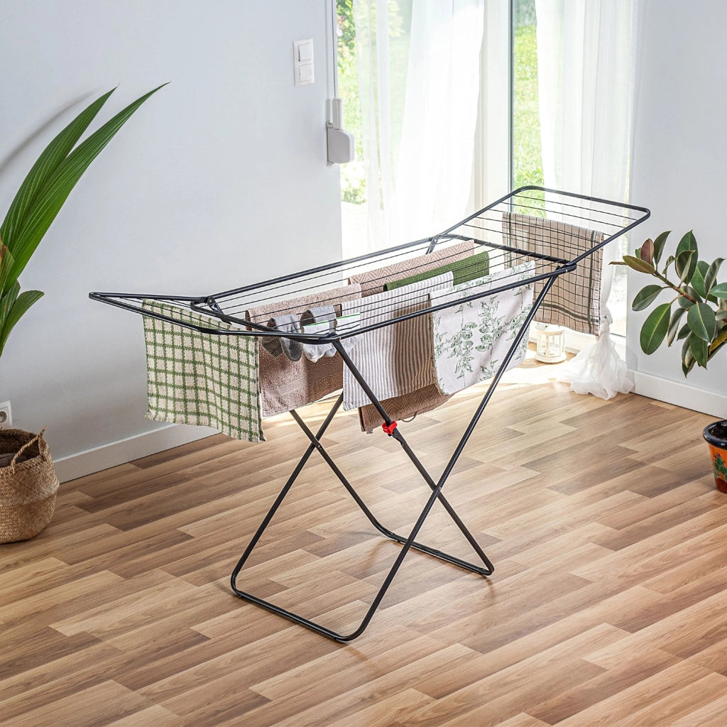 Stendibiancheria pieghevole grande KADAX, da terra, per balcone, 18 m