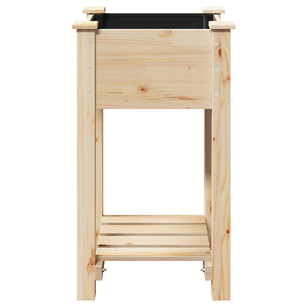Vaso da giardino  con ripiano 45x45x76 cm in legno massello di abete