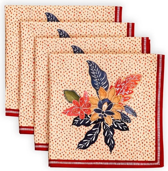 Set di 4 tovaglioli in cotone 100%, morbidi e confortevoli, ideali per pranzi di famiglia, matrimoni, cocktail party, cucina, casa, Natale e Capodanno (45 cm x 45 cm)