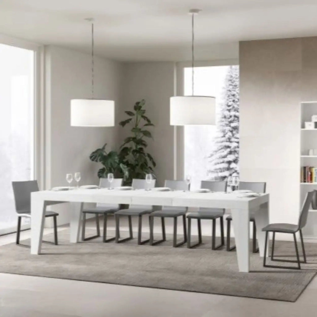 Tavolo allungabile 160/264x90 cm Naxy Premium colore bianco frassino