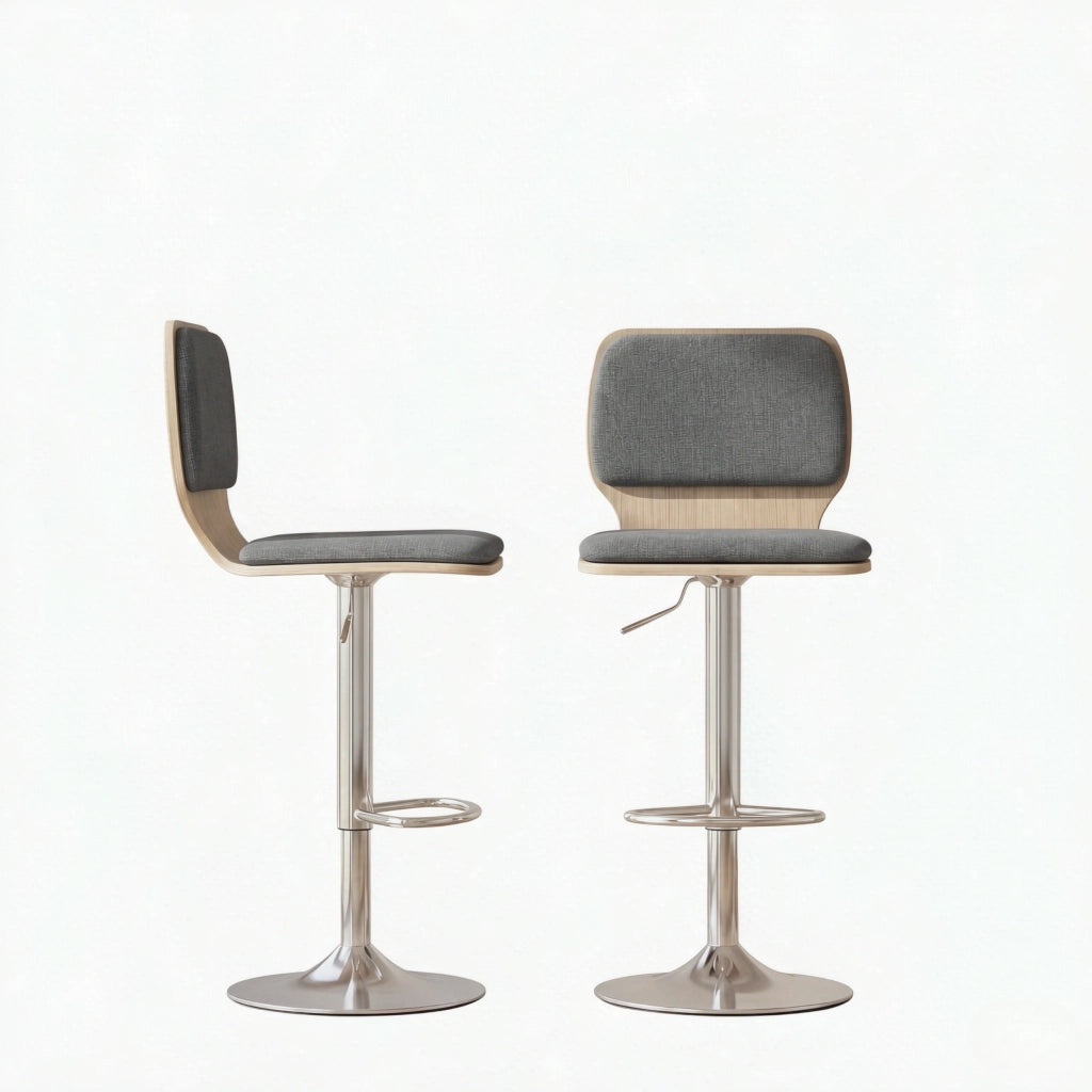 SGABELLI BAR Set da 2 pezzi girevoli 360° regolabili in altezza 41x47,5x81-102 cm Grigio