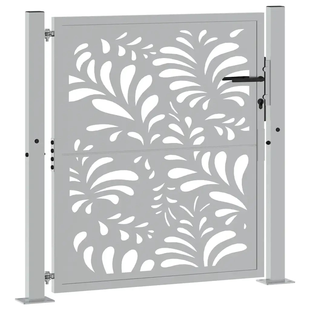 Cancello da giardino 100x100 cm in acciaio corten design ondulato 4100974