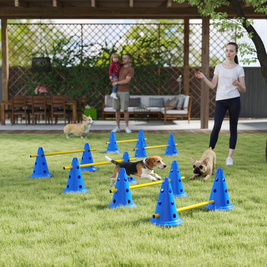 Set Agility per Cani 6 Pezzi ¨C Xylo ¨C Ostacoli Addestramento con 12 Coni 6 Ostacoli Borsa