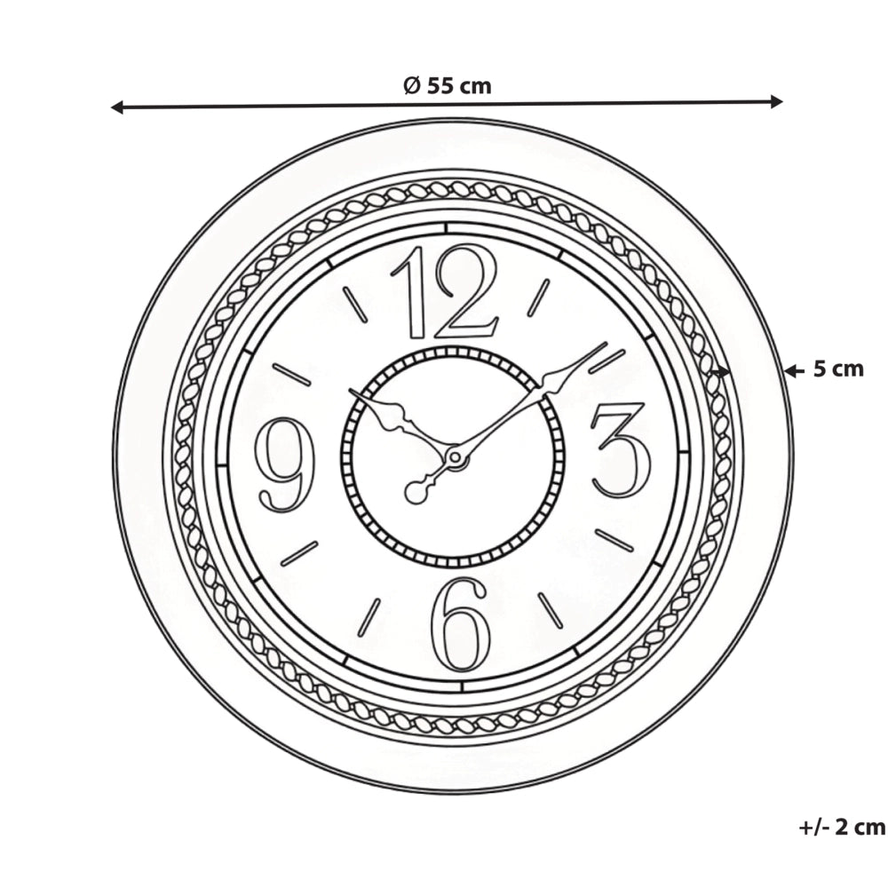 Orologio da parete con cornice sintetica dorata ⌀ 55 cm Finitura verniciata Forma rotonda Design classico Accessori per la casa