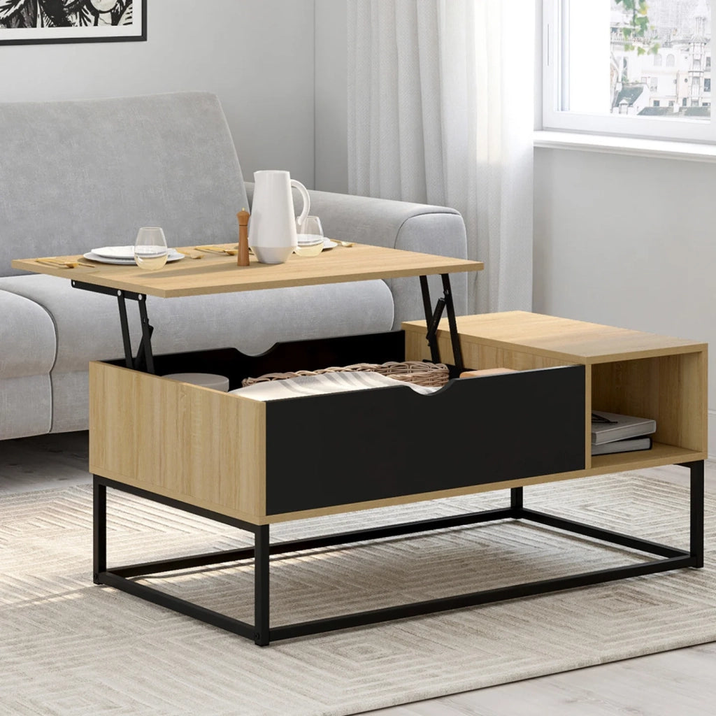 IDMarket - Tavolino BOSTON con contenitore dal design industriale