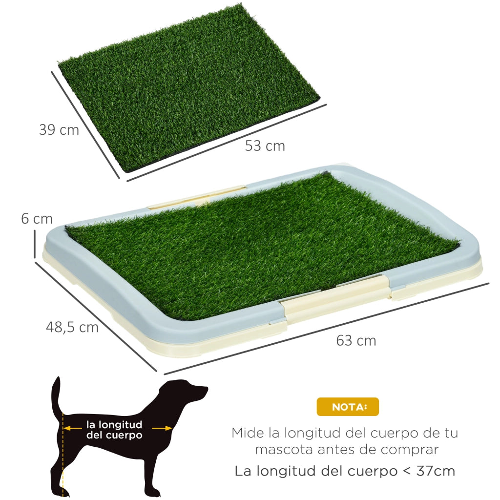 Arenero per Cani con Prato Artificiale Griglia e Vassoio ¨C zephmum ¨C 63x48,5x6 cm Multicolore