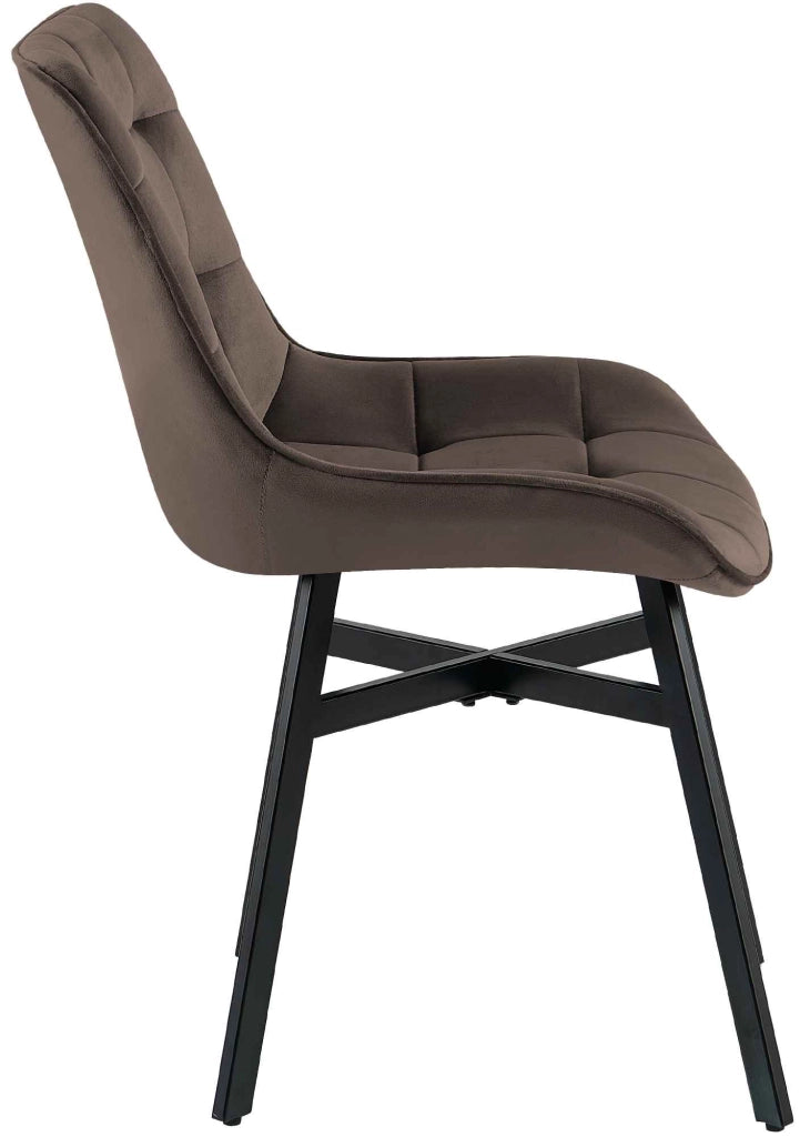 Sedia da Pranzo Colby marrone,Velluto