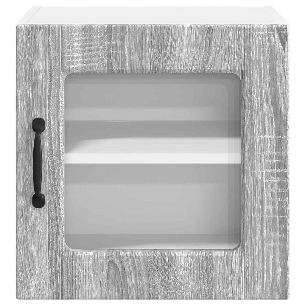 Mobile in vetro da parete PORTO 2 pcs Grigio Sonoma