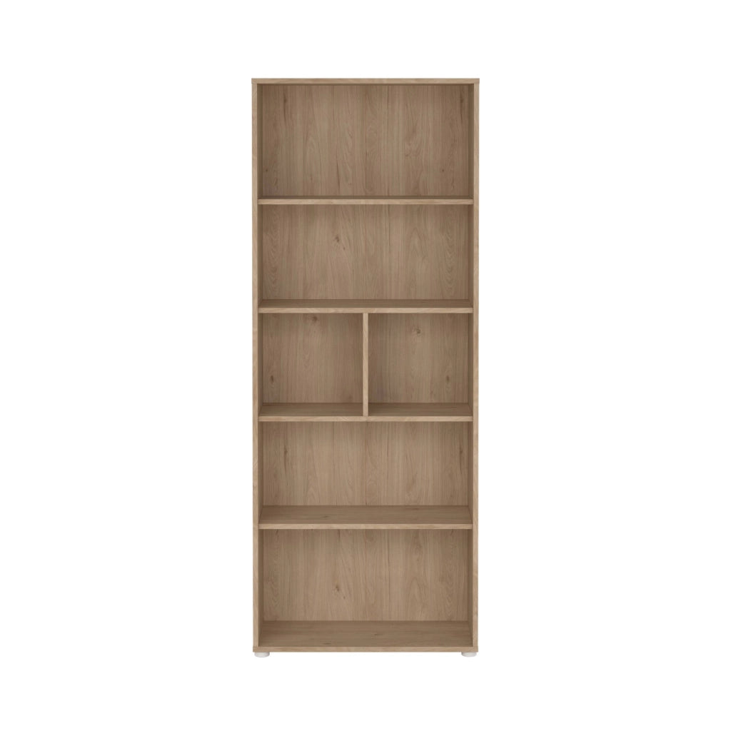 Libreria Penh, Scaffale da ufficio, Mobile portalibri, Biblioteca, 80x34 h205 cm, Rovere