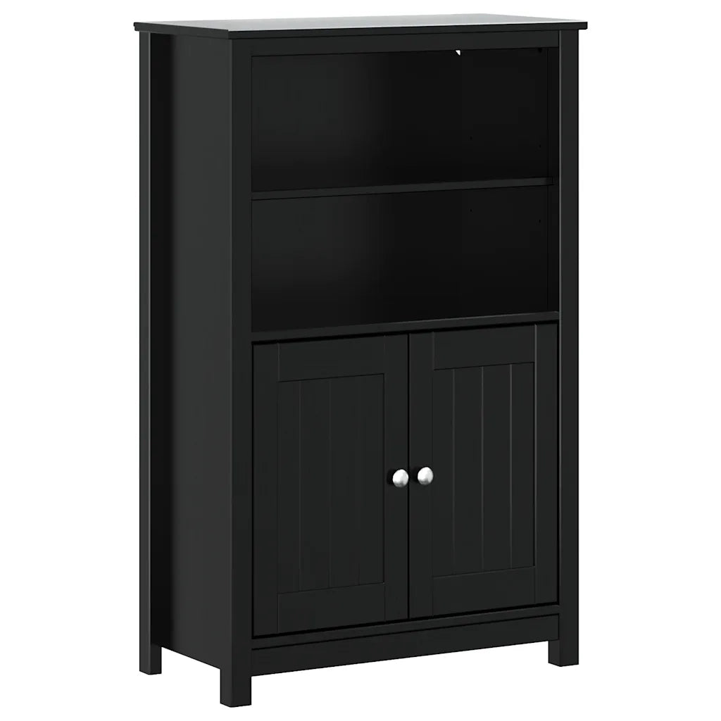 Set Mobili da Bagno | Armadio da bagno 3 pz BERG Nero in Legno Massello di Pino