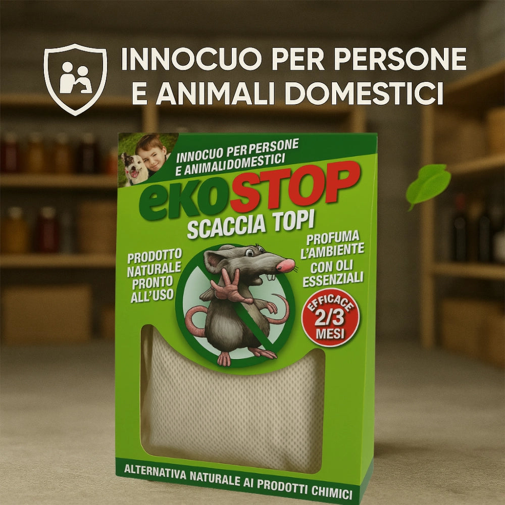 Repellente naturale scacciatopi ratti formula innovativa profumata 50 g ekostop