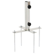 Base per ombrellone con picchetti da terra 30,5 x 25 x 45 cm stabile e sicura design moderno in acciaio argentato 02_0056364