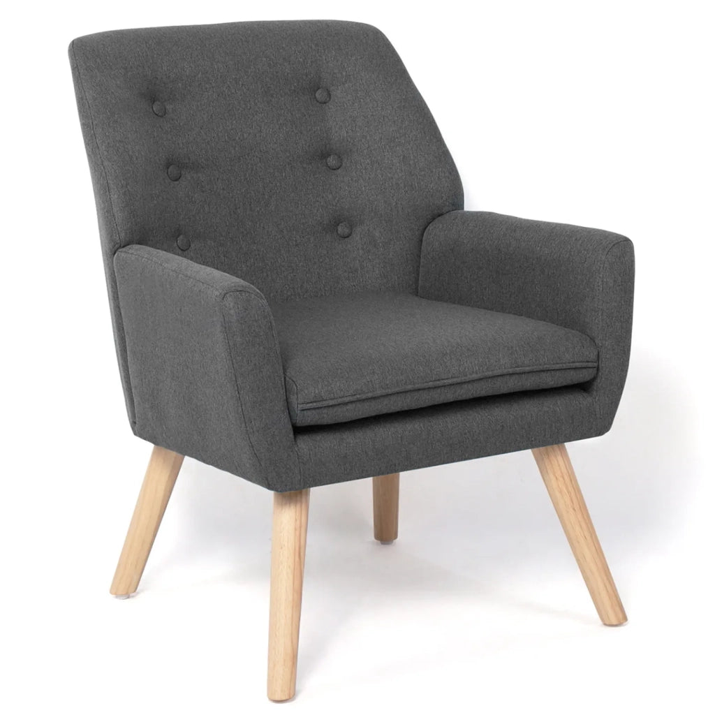 IDMarket - Poltrona scandinava in tessuto grigio antracite NAT