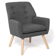 IDMarket - Poltrona scandinava in tessuto grigio antracite NAT