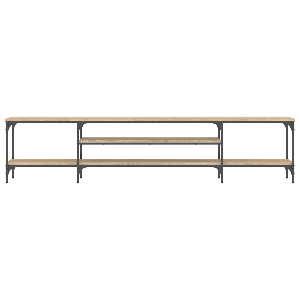 Mobile TV Rovere Sonoma 201x35x45 cm Legno Multistrato e Ferro 831814