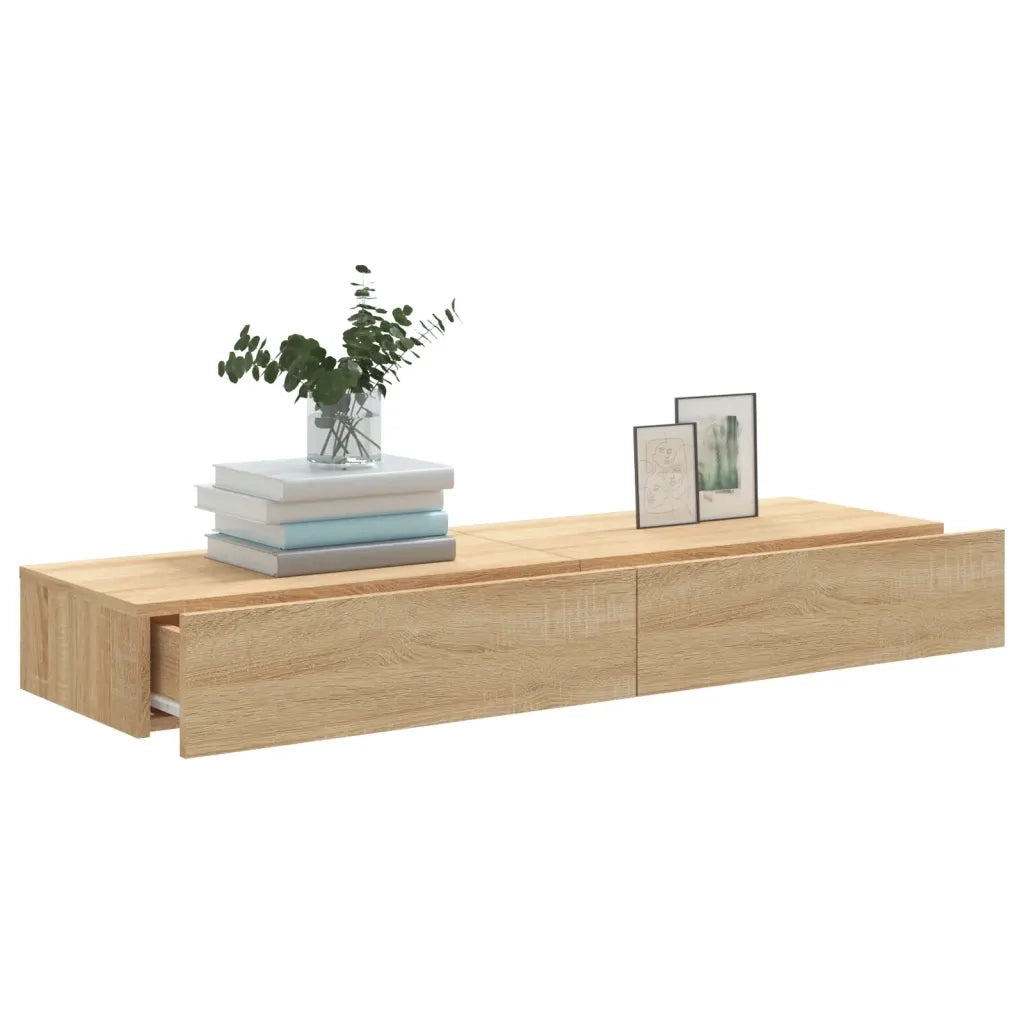 Mobili Porta TV con Luci LED 2pz Rovere Sonoma 60x35x15,5 cm 842891