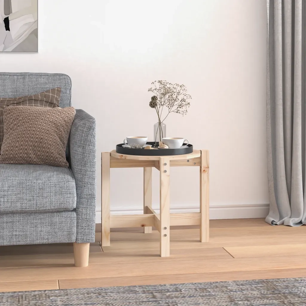 Tavolino da Salotto Ø 52,5x45 cm in Legno Massello di Pino 822307
