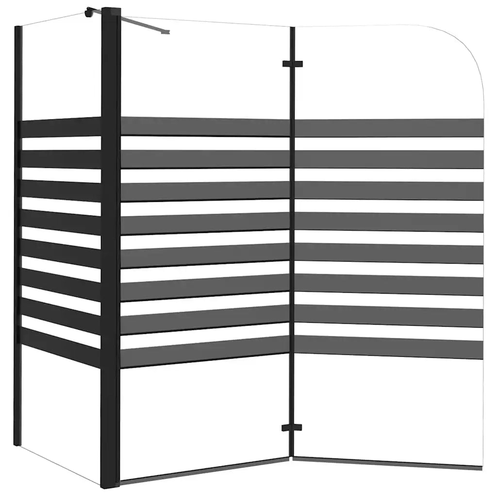 Box Doccia a Strisce 120x68x130 cm in Vetro Temperato CFW3062784