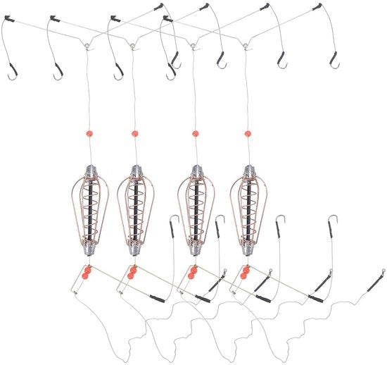 Accessori per pesca a spigola, 4 pezzi, veloce e corrosione resistente, mandrino in ottone, accessori per pesca, adatto per pescare carpe, duraturo e leggero, alimentatore automatico per pesca