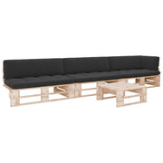Set Divani in Pallet con Cuscini 4 pz in Pino Impregnatocod mxl 78459