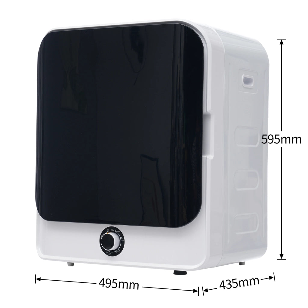 Asciugatrice a Evacuazione 3 kg 830 W con PTC Ceramico; 5 Programmi; Cestello Inox e Montaggio a Parete