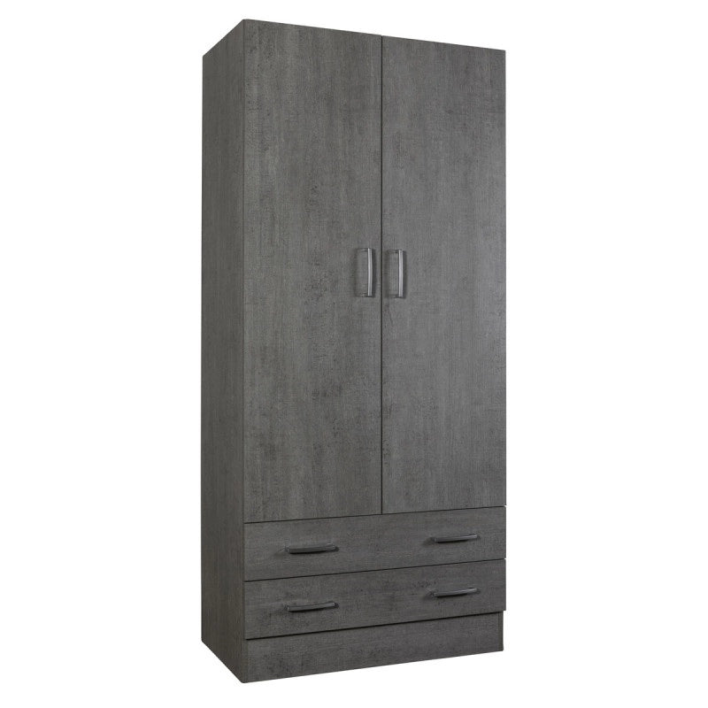 ARMADIO ESPRESSO 2 ANTE 82X47XH184CM CEMENTO.