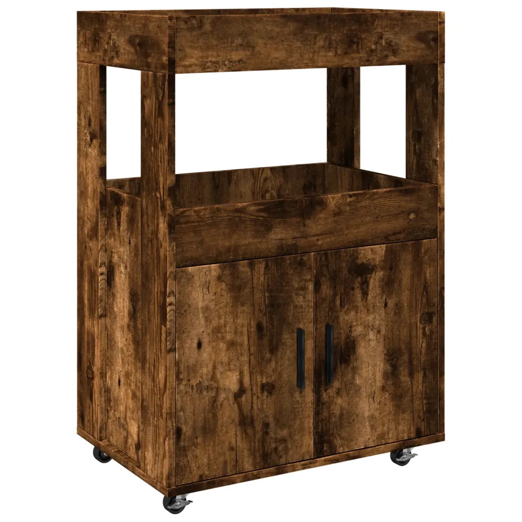vidaXL Carrello Bar Rovere Fumo 60x39,5x89 cm in Legno Multistrato