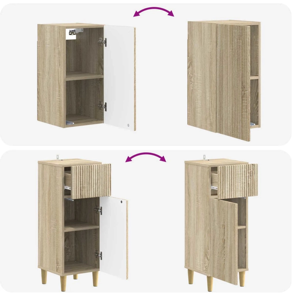 Set di armadietti da bagno in 3 pezzi ARNHEM Rovere Sonoma 3417767