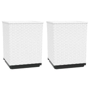 Fioriera aiuola rialzata fioriera aiuola giardino terrazza set da 2 30 x 30 x 37 cm polipropilene bianco 02_0038923