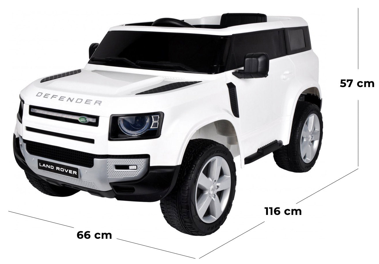Macchina Elettrica per Bambini 12V con Licenza Land Rover Defender Bianca